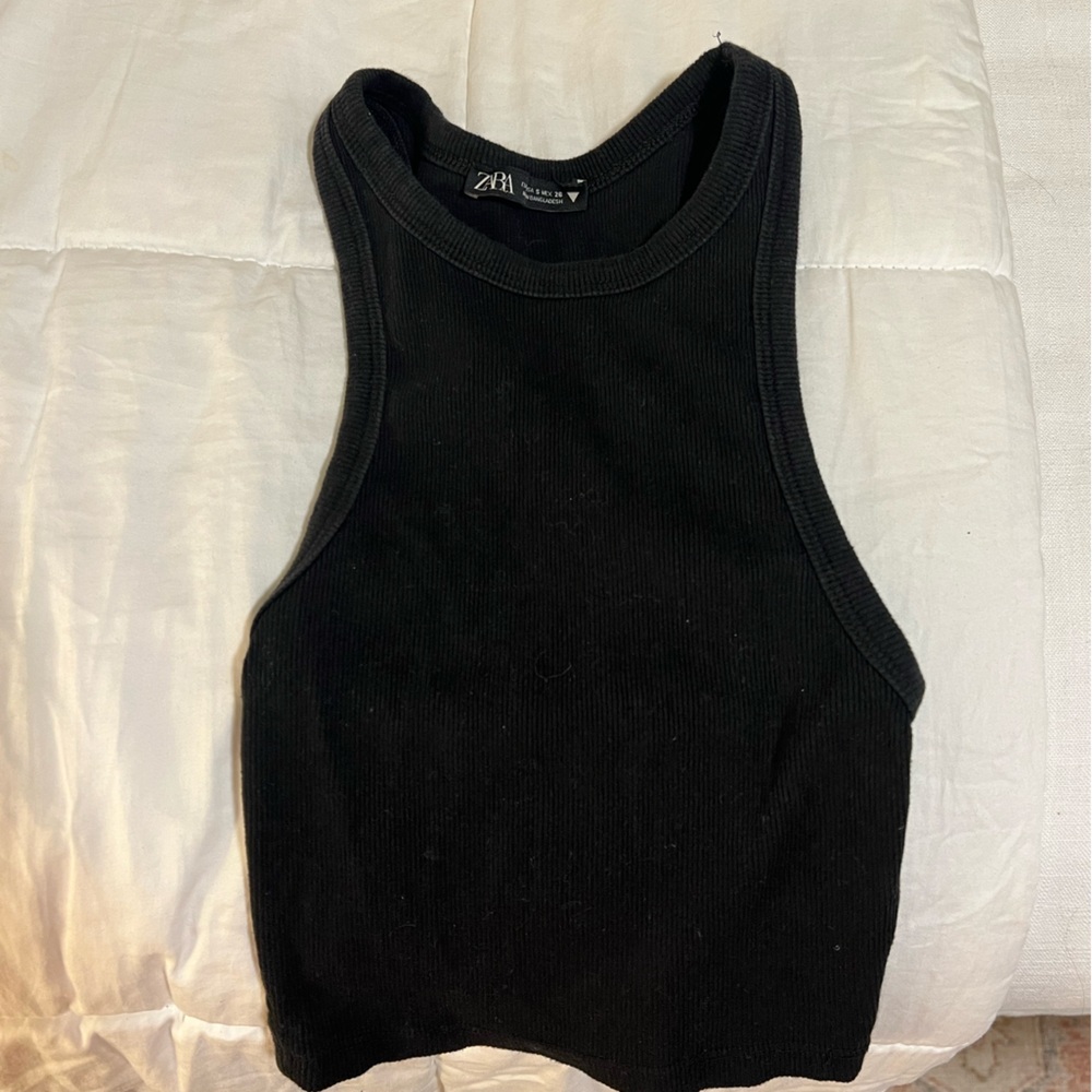 Zara ribbed stretchy halter neck tank